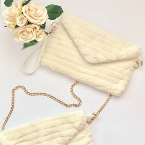 Faux fur clutch